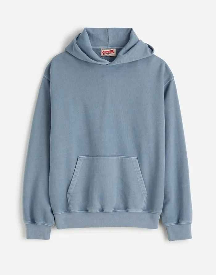 Men Hoodies and Sweatshirts Madewell The McCarren Midweight Hoodie Sweatshirt Teapot Blue