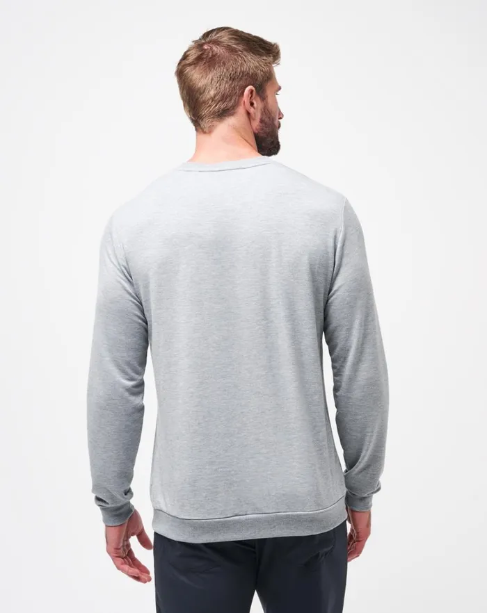 Men Hoodies and Sweatshirts TravisMathew AMENITIES CREW Heather Light Grey