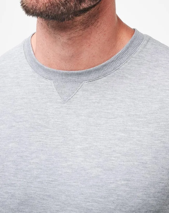 Men Hoodies and Sweatshirts TravisMathew AMENITIES CREW Heather Light Grey