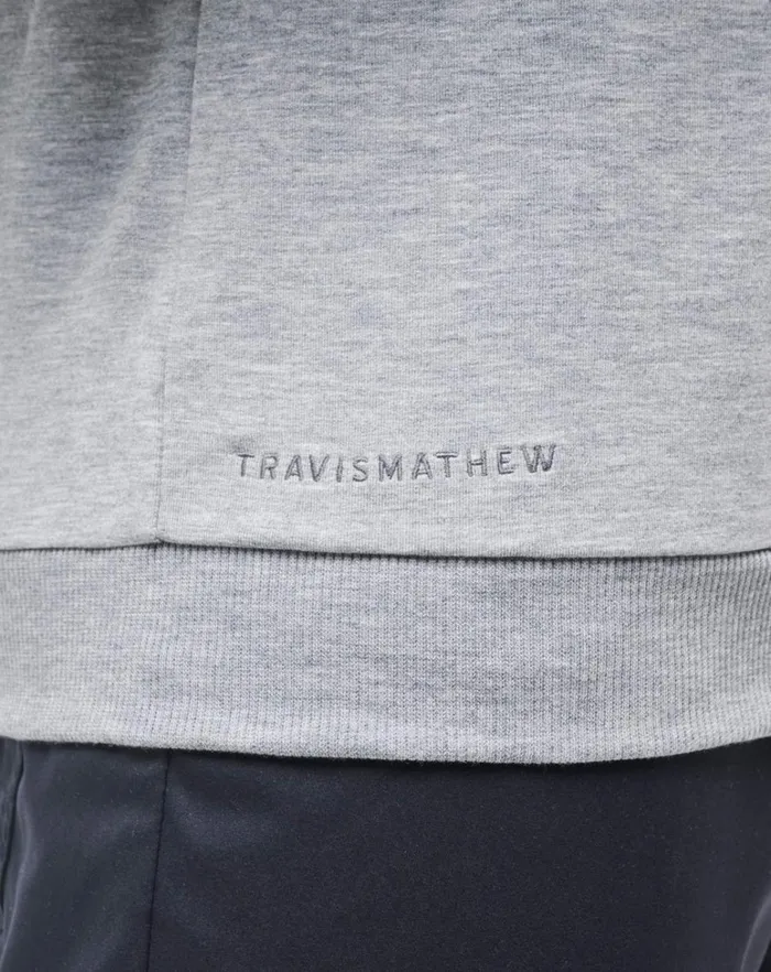 Men Hoodies and Sweatshirts TravisMathew AMENITIES CREW Heather Light Grey
