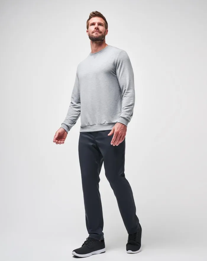 Men Hoodies and Sweatshirts TravisMathew AMENITIES CREW Heather Light Grey