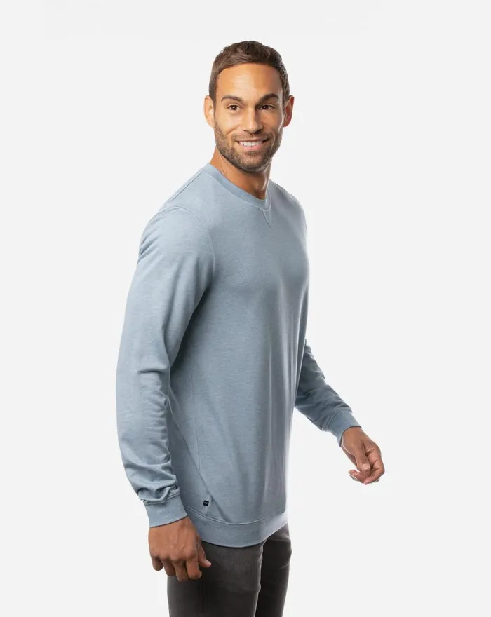 Men Hoodies and Sweatshirts TravisMathew FINK 20 CREWNECK Heather Copen Blue Men Hoodies and Sweatshirts TravisMathew FINK 20 CREWNECK Heather Copen Blue