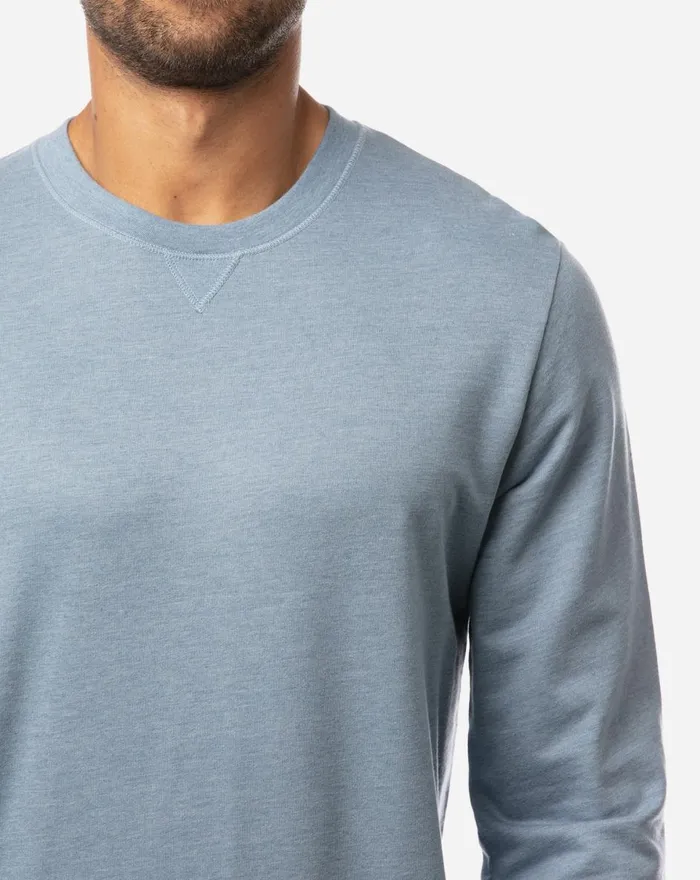 Men Hoodies and Sweatshirts TravisMathew FINK 20 CREWNECK Heather Copen Blue Men Hoodies and Sweatshirts TravisMathew FINK 20 CREWNECK Heather Copen Blue