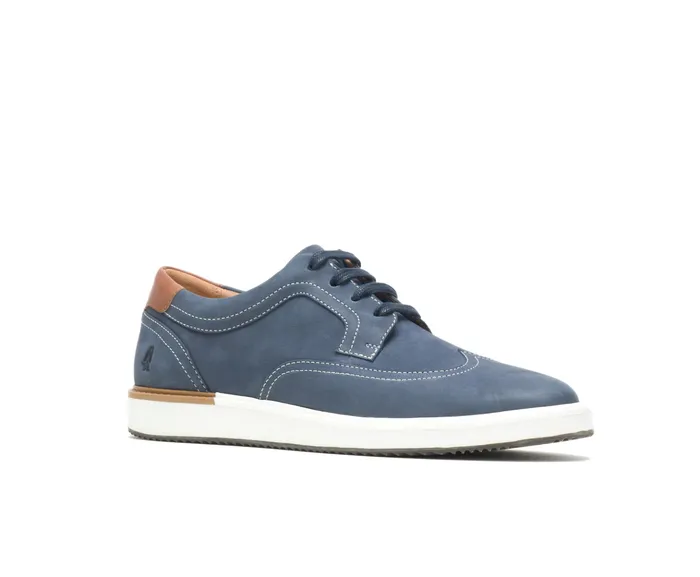 Men Hush Puppies Heath Wingtip Oxford Navy Nubuck Sneakers