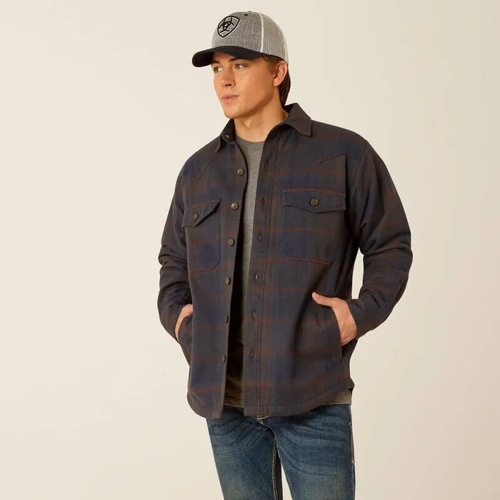 Men Jackets and Vests Ariat Hastings Retro Shirt Jacket Parisian Night