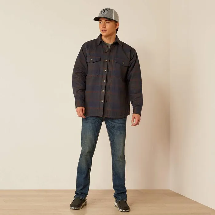 Men Jackets and Vests Ariat Hastings Retro Shirt Jacket Parisian Night Men Jackets and Vests Ariat Hastings Retro Shirt Jacket Parisian Night