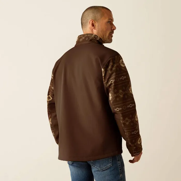Men Jackets and Vests Ariat Logan Softshell Jacket Banyan Bark Southwest Print
