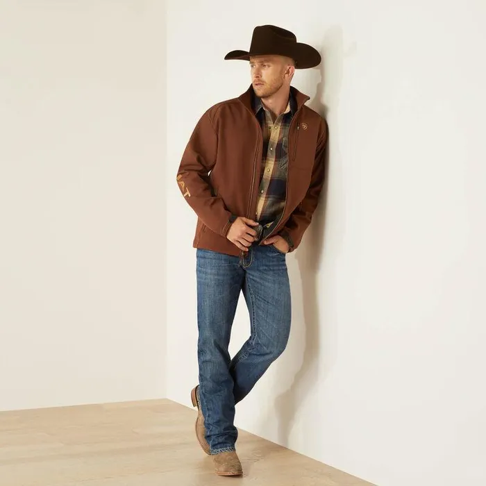 Men Jackets and Vests Ariat Logo 20 Softshell Jacket Potting Soil Men Jackets and Vests Ariat Logo 20 Softshell Jacket Potting Soil