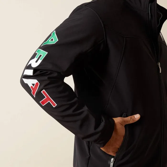 Men Jackets and Vests Ariat New Team Softshell MEXICO Jacket Black Men Jackets and Vests Ariat New Team Softshell MEXICO Jacket Black