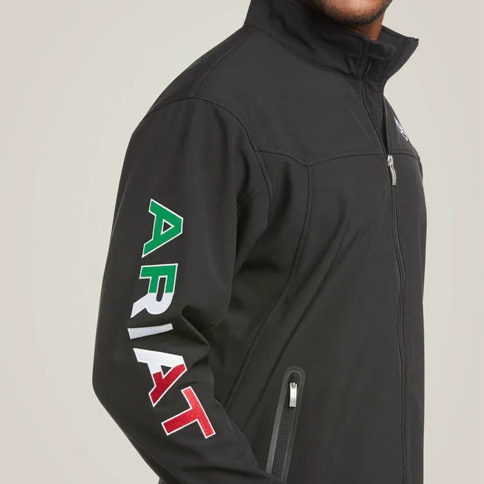 Men Jackets and Vests Ariat New Team Softshell MEXICO Jacket Black Men Jackets and Vests Ariat New Team Softshell MEXICO Jacket Black