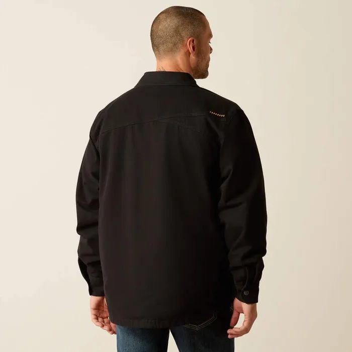 Men Jackets and Vests Ariat Rebar Canvas Shirt Jacket Black Men Jackets and Vests Ariat Rebar Canvas Shirt Jacket Black