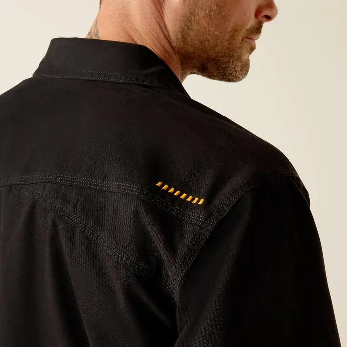 Men Jackets and Vests Ariat Rebar Canvas Shirt Jacket Black Men Jackets and Vests Ariat Rebar Canvas Shirt Jacket Black