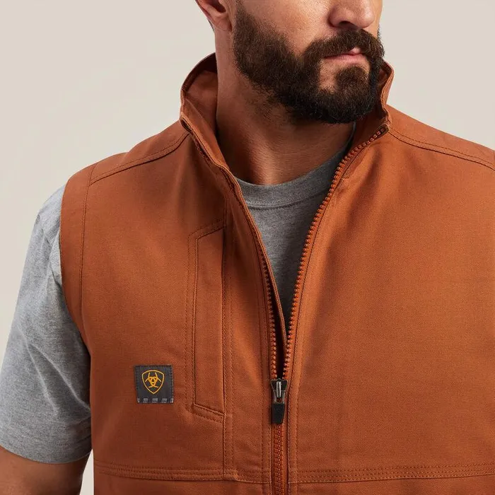 Men Jackets and Vests Ariat Rebar DuraCanvas Vest Copper Men Jackets and Vests Ariat Rebar DuraCanvas Vest Copper