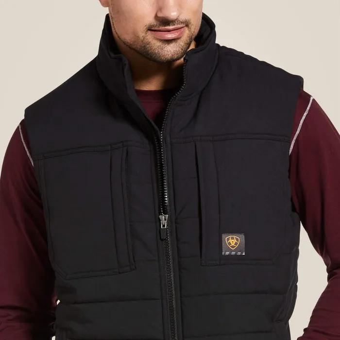 Men Jackets and Vests Ariat Rebar Valiant Ripstop Insulated Vest Black Men Jackets and Vests Ariat Rebar Valiant Ripstop Insulated Vest Black