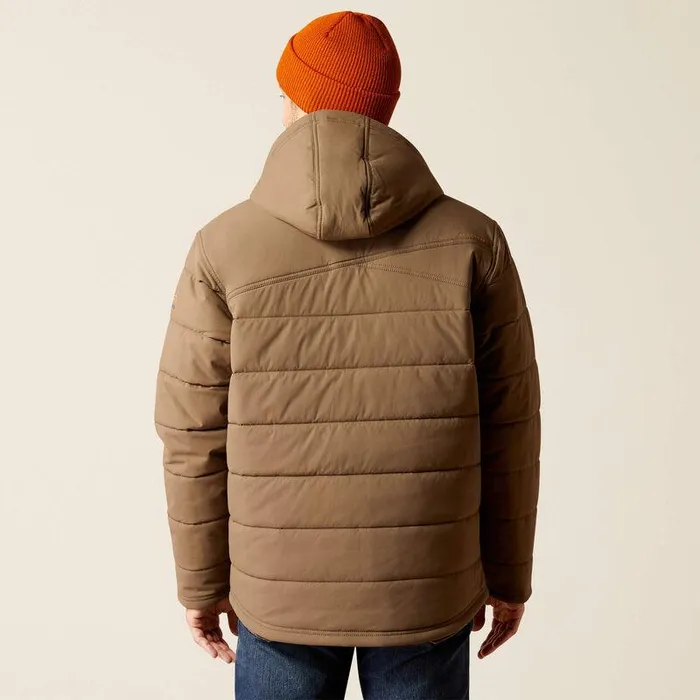 Men Jackets and Vests Ariat Rebar Winter Valiant Ripstop Insulated Jacket Chocolate Chip