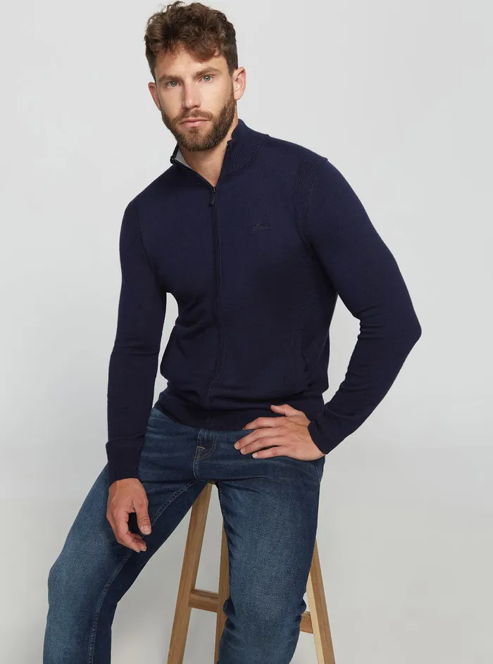 Men Jackets GUESS Eco Blue Peers Cardigan Jacket