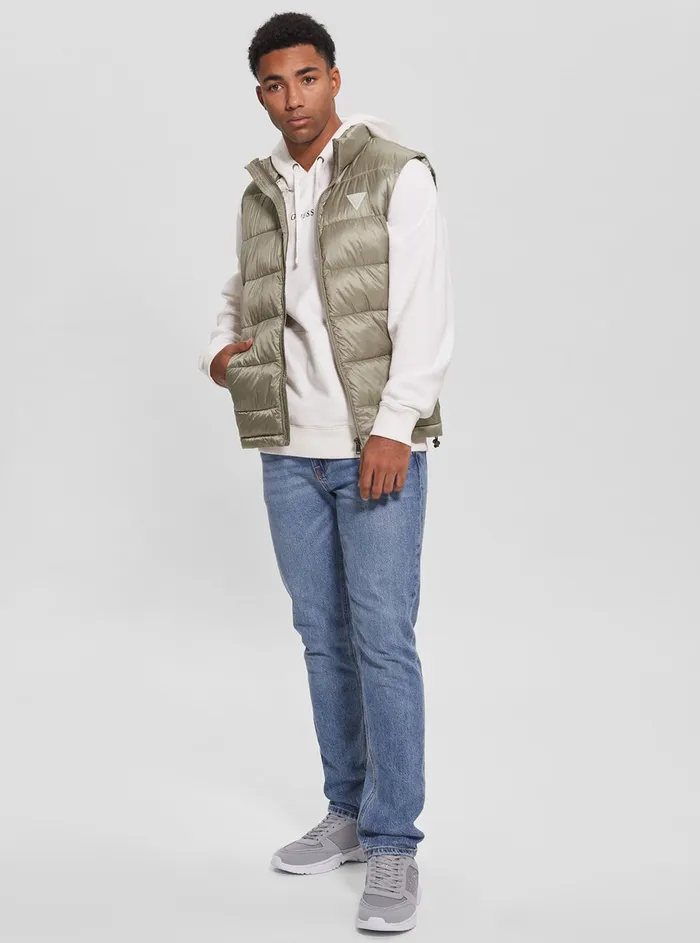 Men Jackets GUESS Eco Green Super Light Puffer Vest