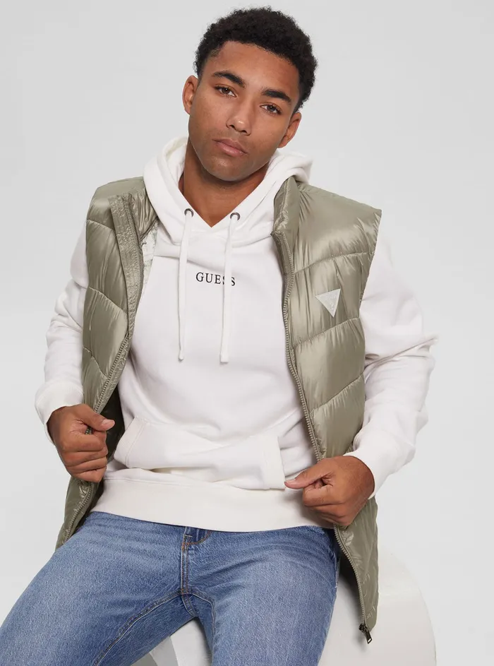 Men Jackets GUESS Eco Green Super Light Puffer Vest