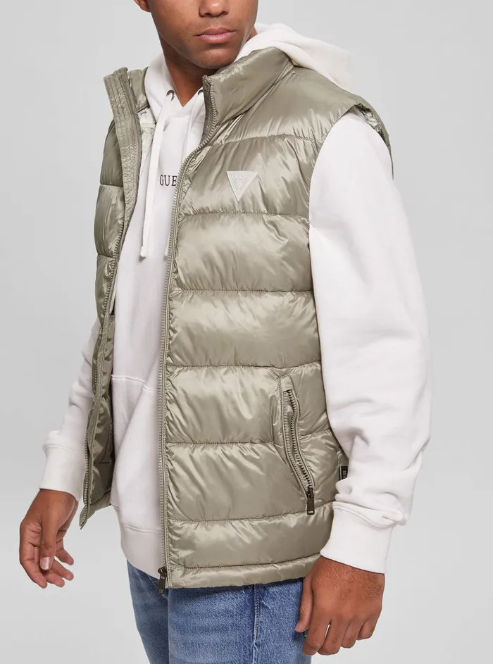 Men Jackets GUESS Eco Green Super Light Puffer Vest