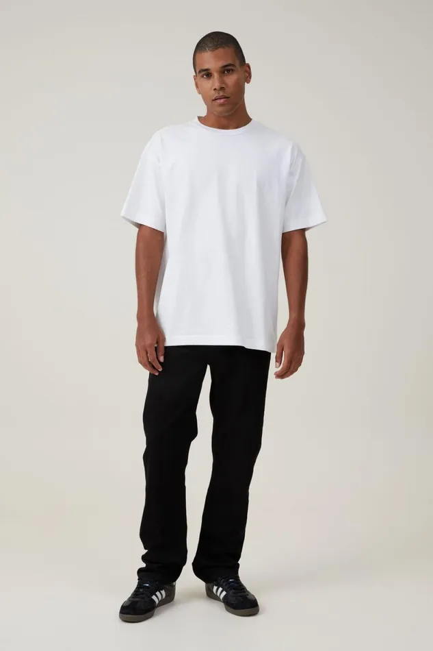 Men Jeans Cotton On Regular Straight Jean Pitch Black