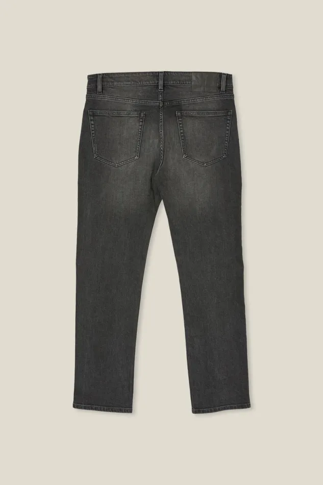 Men Jeans Cotton On Regular Straight Jean Vision Black