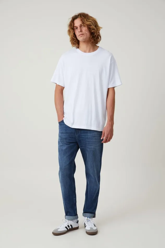 Men Jeans Cotton On Relaxed Tapered Jean Backyard Blue