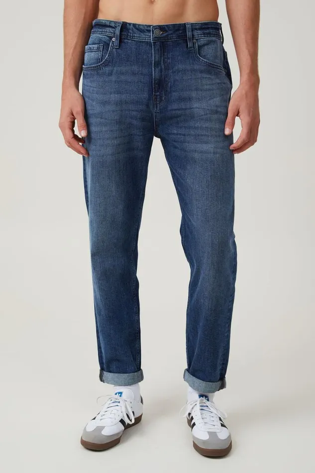 Men Jeans Cotton On Relaxed Tapered Jean Backyard Blue