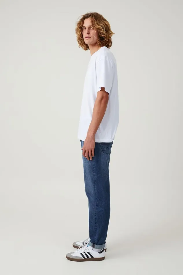 Men Jeans Cotton On Relaxed Tapered Jean Backyard Blue
