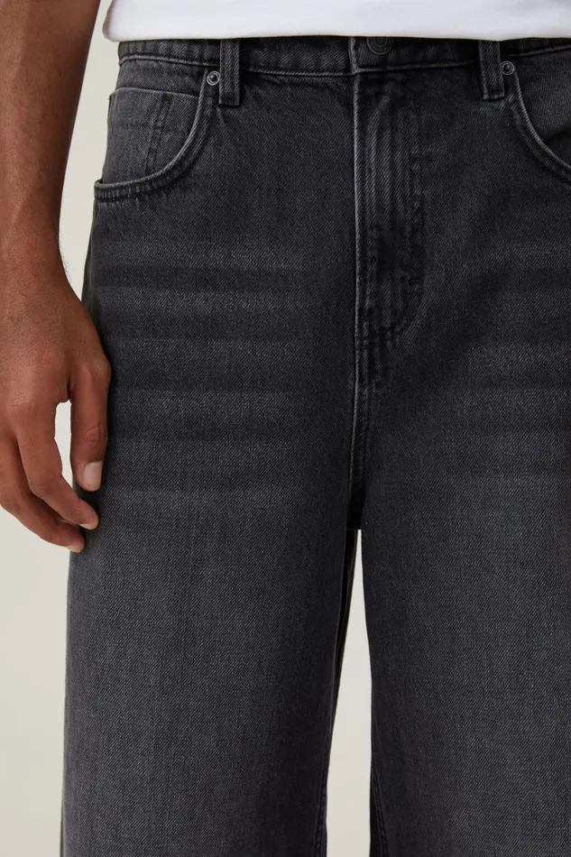 Men Jeans Cotton On Super Baggy Jean Y2k Washed Black
