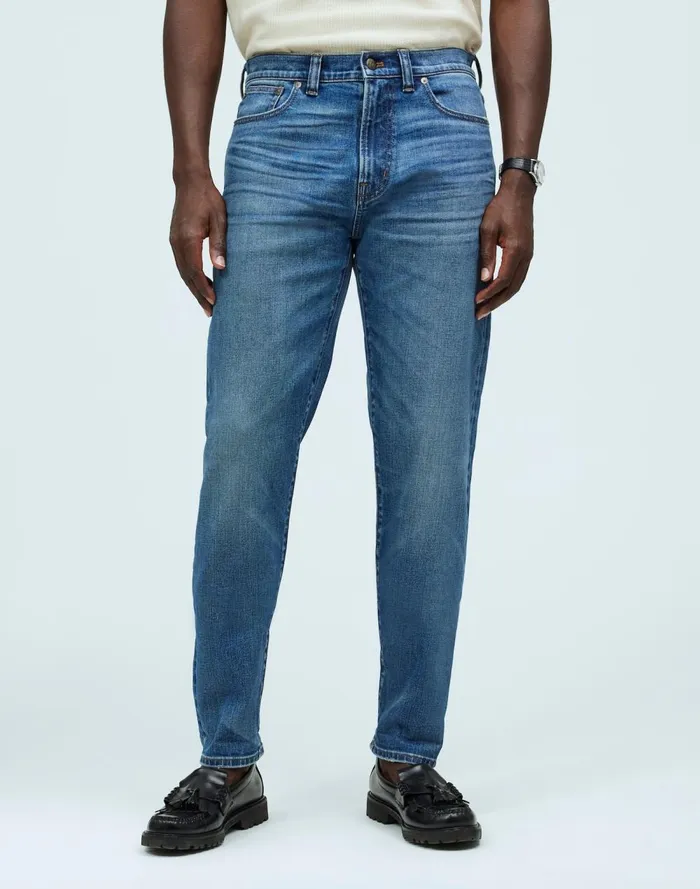 Men Jeans Madewell Relaxed Taper Stretch Selvedge Jeans In Barrington Wash Barrington Wash