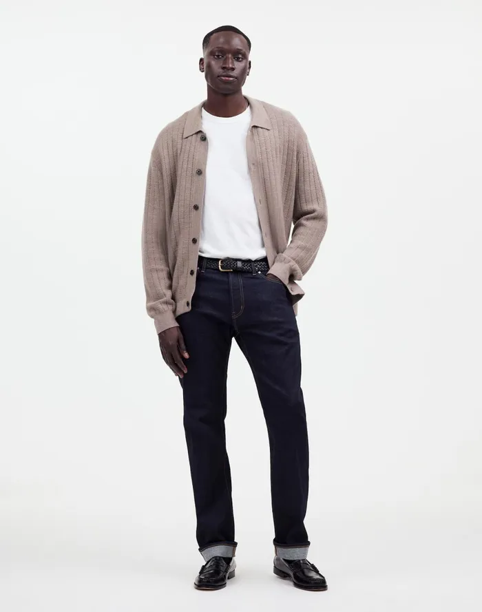 Men Jeans Madewell The 1991 StraightLeg Stretch Selvedge Jean Rinse