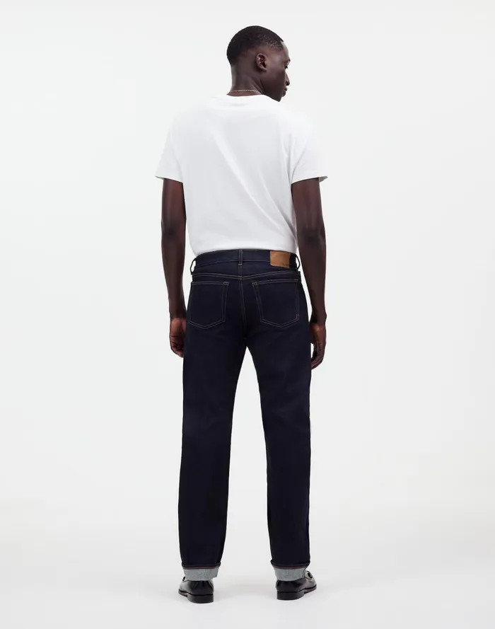 Men Jeans Madewell The 1991 StraightLeg Stretch Selvedge Jean Rinse