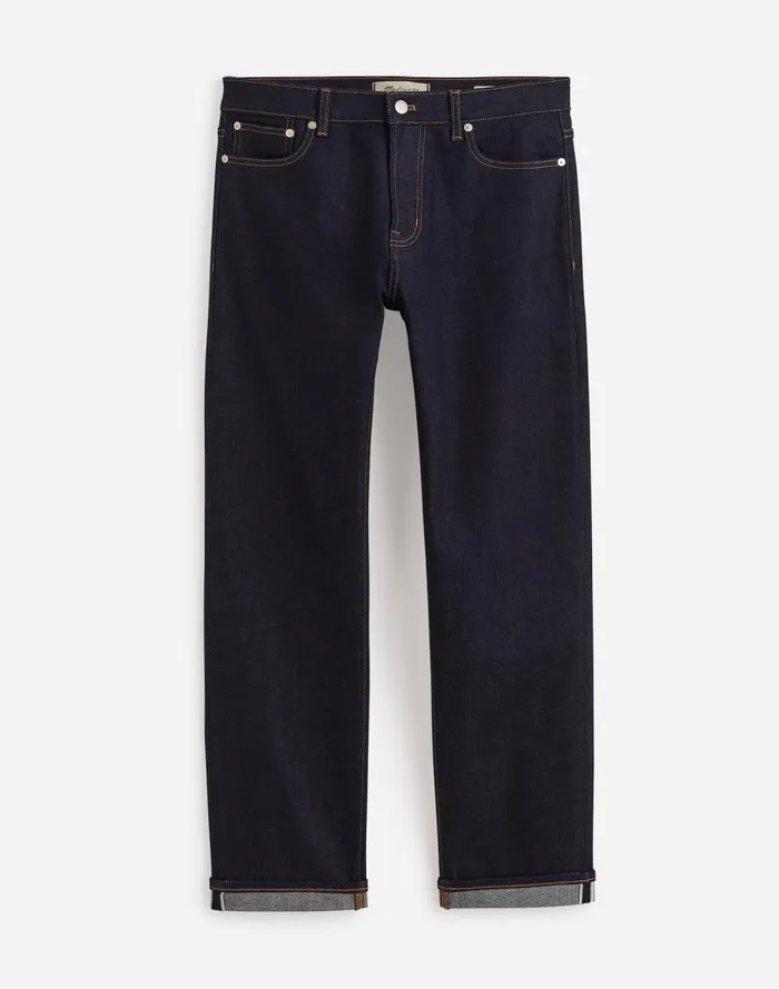 Men Jeans Madewell The 1991 StraightLeg Stretch Selvedge Jean Rinse
