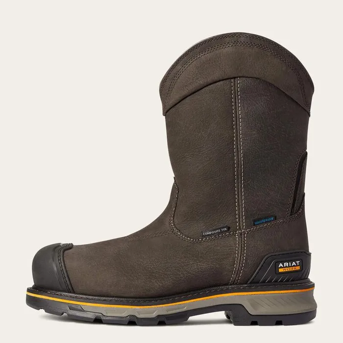 Men LaceUp Ariat Stump Jumper PullOn Waterproof Composite Toe Work Boot Iron Coffee Men LaceUp Ariat Stump Jumper PullOn Waterproof Composite Toe Work Boot Iron Coffee