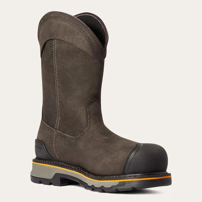 Men LaceUp Ariat Stump Jumper PullOn Waterproof Composite Toe Work Boot Iron Coffee Men LaceUp Ariat Stump Jumper PullOn Waterproof Composite Toe Work Boot Iron Coffee