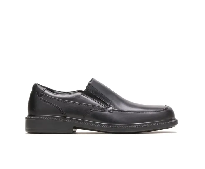 Men Leverage Black Leather Walking Shoes Hush Puppies