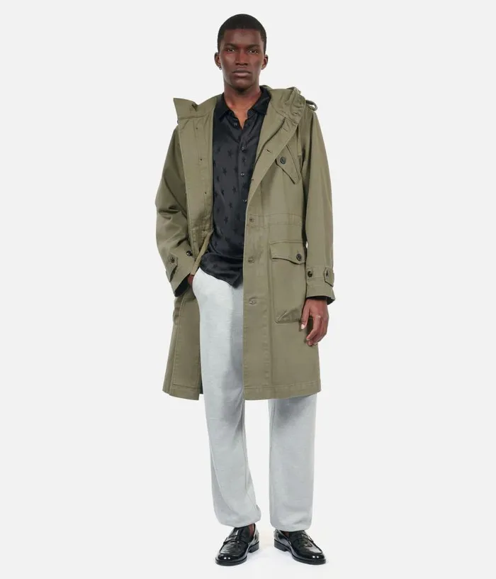 Men Long Khaki Hooded Parka THE KOOPLES Coats and Jackets