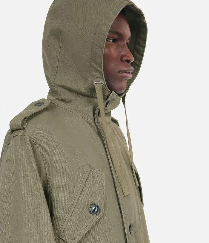 Men Long Khaki Hooded Parka THE KOOPLES Coats and Jackets