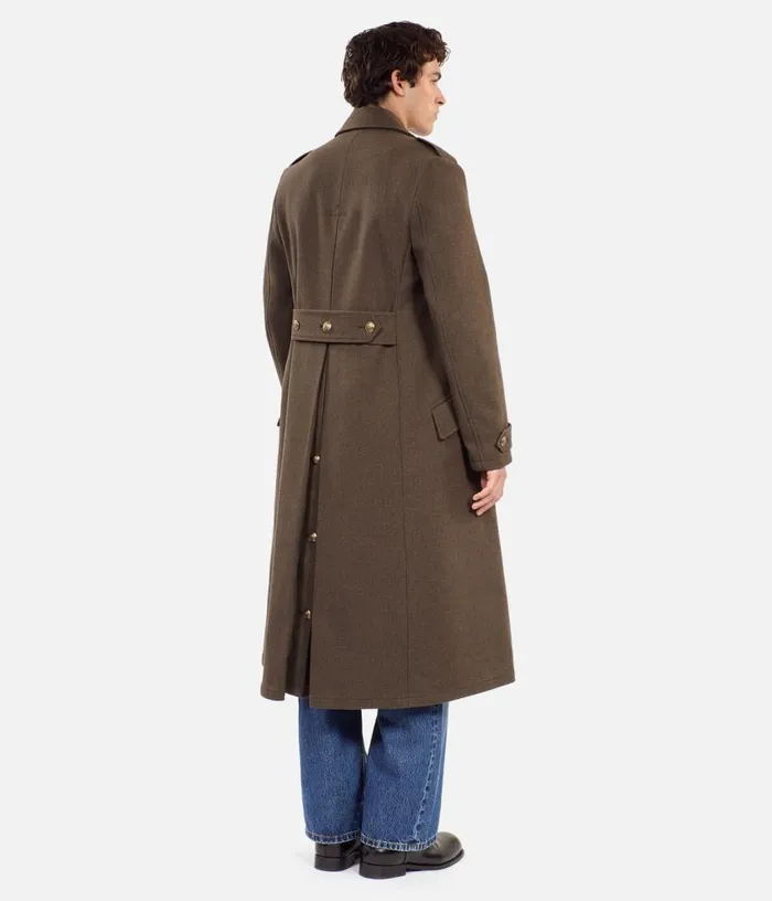 Men Long Khaki Officerstyle Coat THE KOOPLES Coats and Jackets