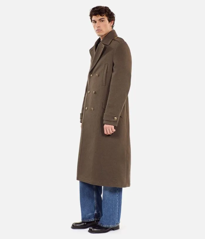 Men Long Khaki Officerstyle Coat THE KOOPLES Coats and Jackets