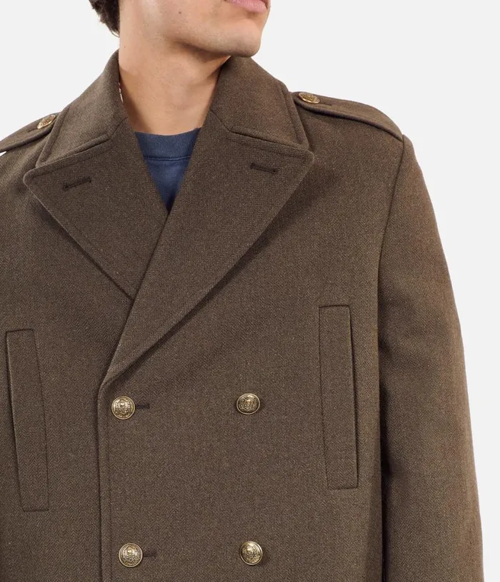 Men Long Khaki Officerstyle Coat THE KOOPLES Coats and Jackets