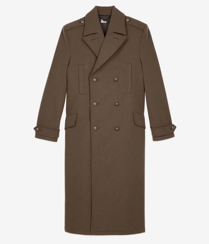 Men Long Khaki Officerstyle Coat THE KOOPLES Coats and Jackets