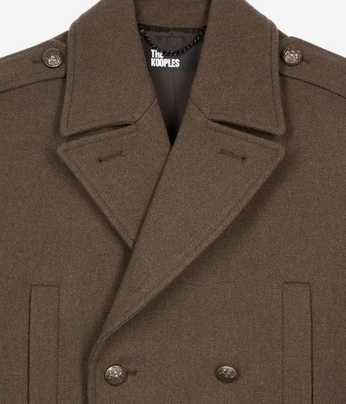 Men Long Khaki Officerstyle Coat THE KOOPLES Coats and Jackets