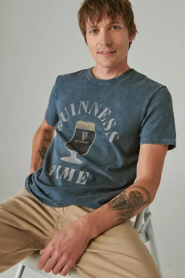 Men Lucky Brand Graphic Tees Guinness Time Tee Midnight Navy