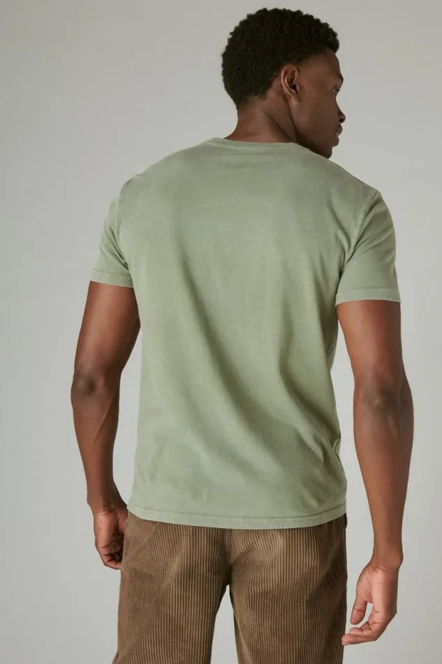 Men Lucky Brand Graphic Tees Home Sweet Home Oil Green
