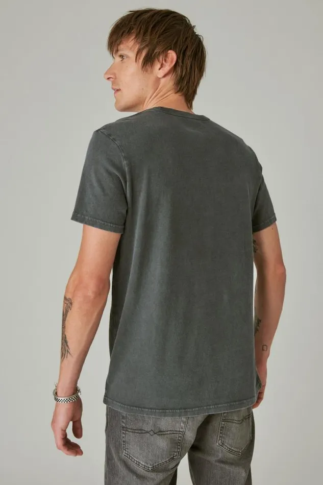 Men Lucky Brand Graphic Tees Skull Luck It Raven