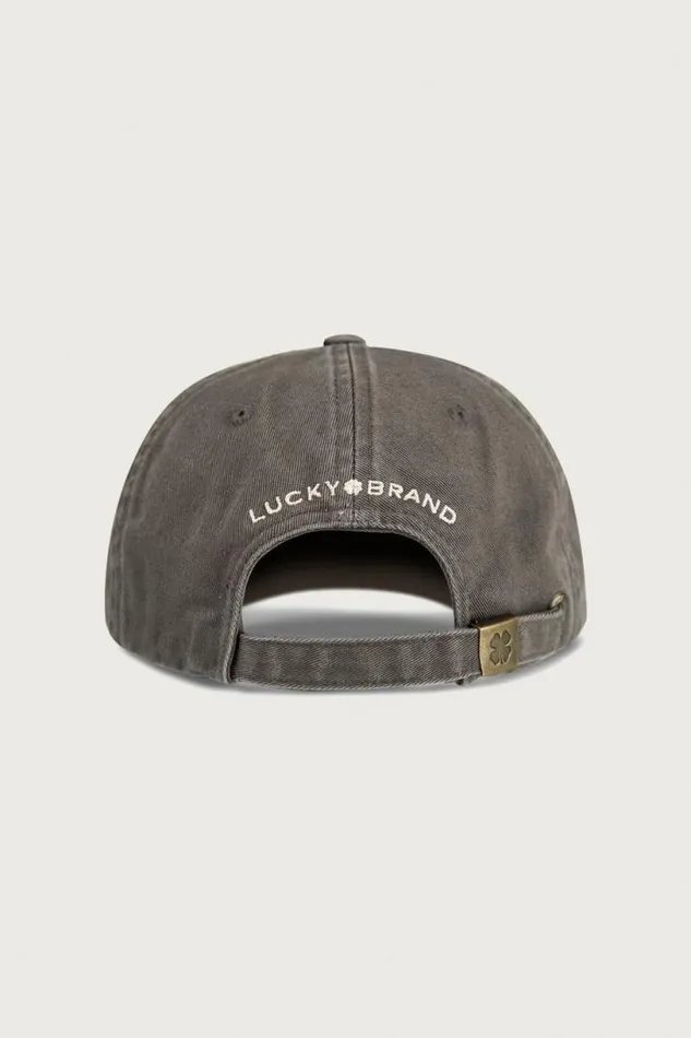 Men Lucky Brand Hats Lucky Clover Baseball Hat Open Grey