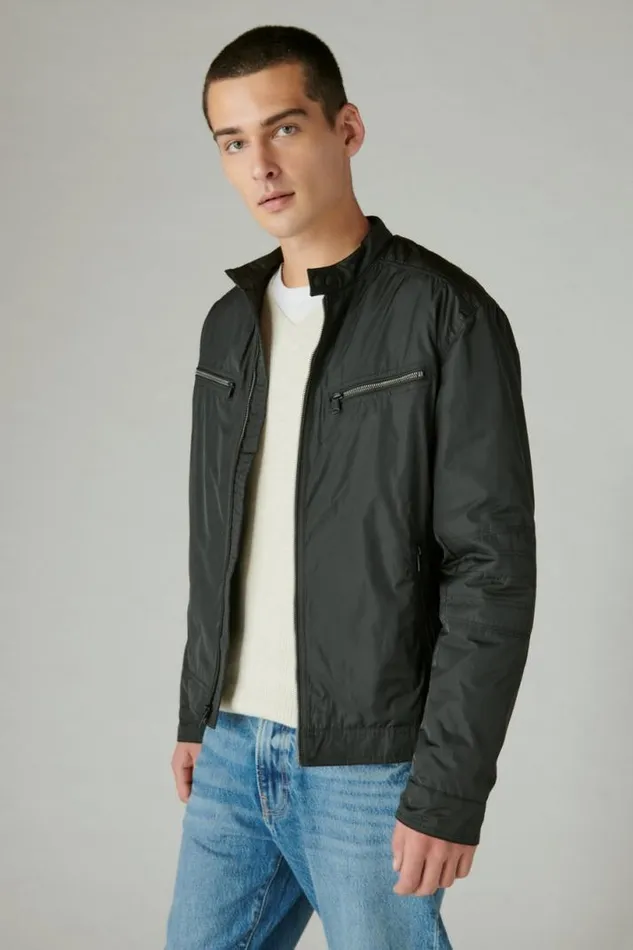 Men Lucky Brand Jackets and Outerwear Nylon Bonneville Jacket Jet Black