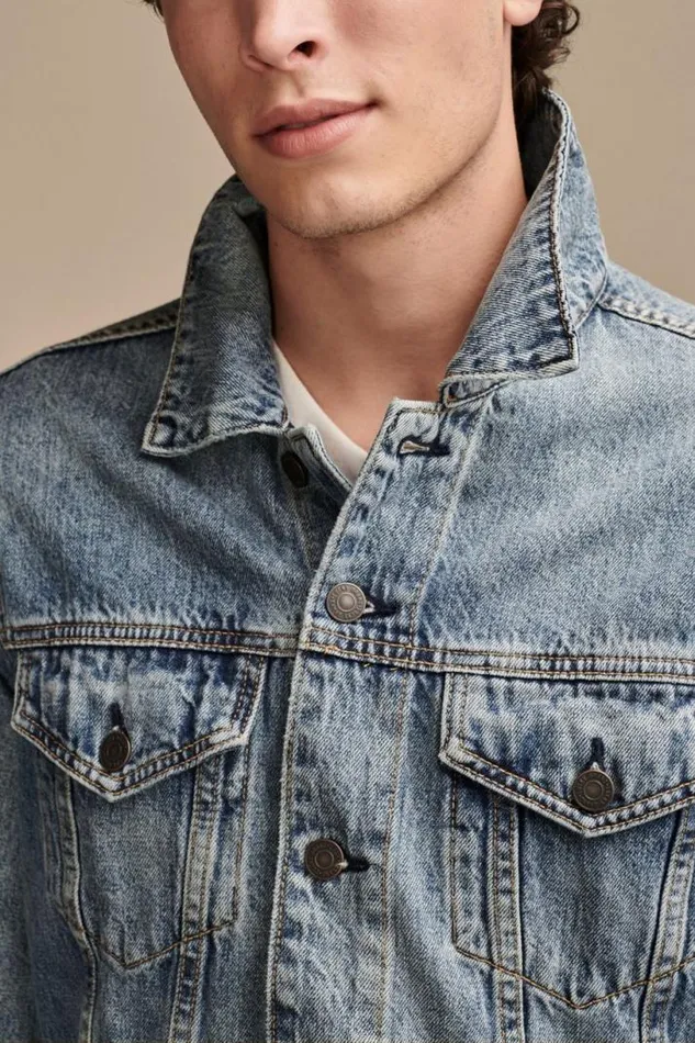 Men Lucky Brand Jackets and Outerwear The Denim Trucker Jacket Golden Dale