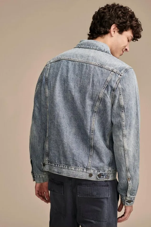 Men Lucky Brand Jackets and Outerwear The Denim Trucker Jacket Golden Dale